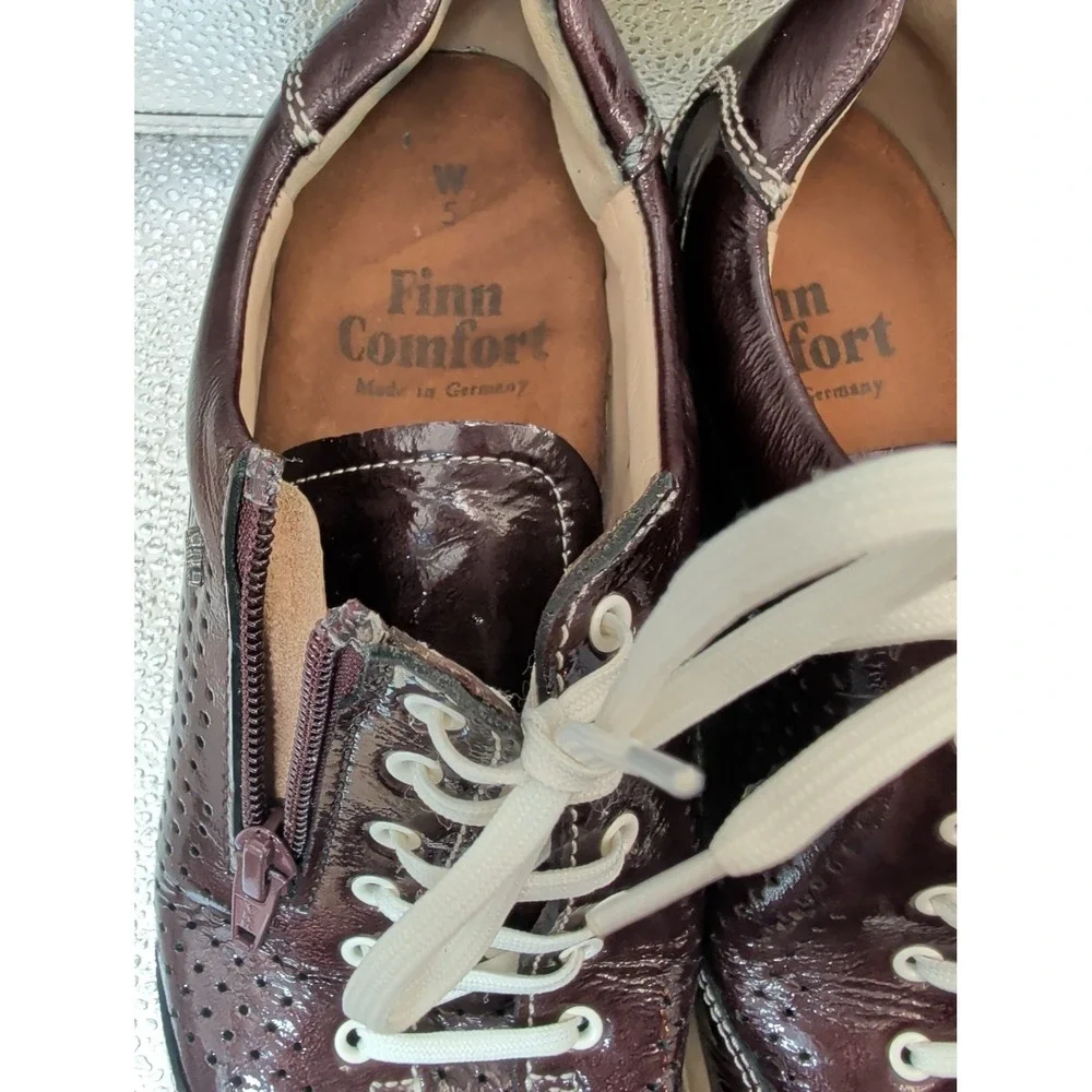 FINN COMFORT Charlotte leather sneakers shoes US Women's‎ 5 Dark Burgandy